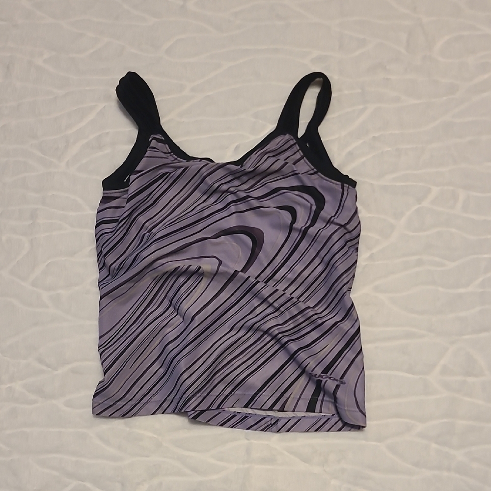 Purple and Black Striped Tank Top